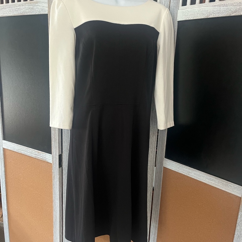 Chaps White Sheath Dress Long Sleeve Bateau